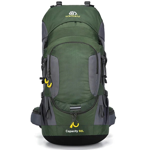 60L Waterproof Camping Backpack – Outdoor Pack with Reflective Trim and Padded Straps